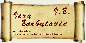 Vera Barbulović vizit kartica